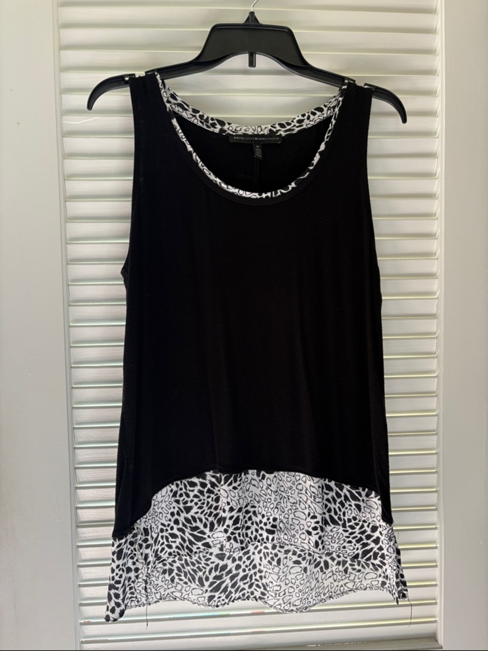 Black Layered Animal-Print Tank Top